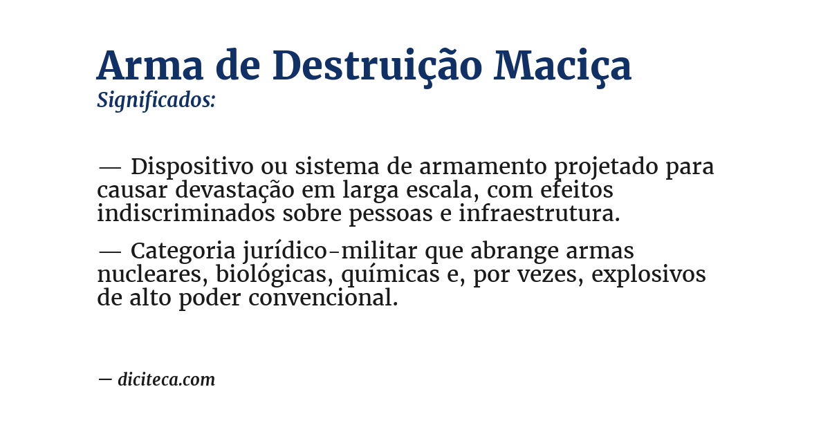 Significado de arma de destruição maciça