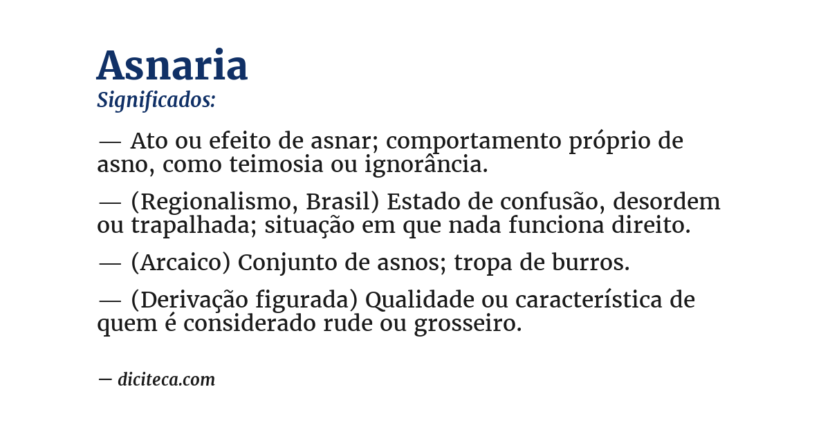 Significado de asnaria