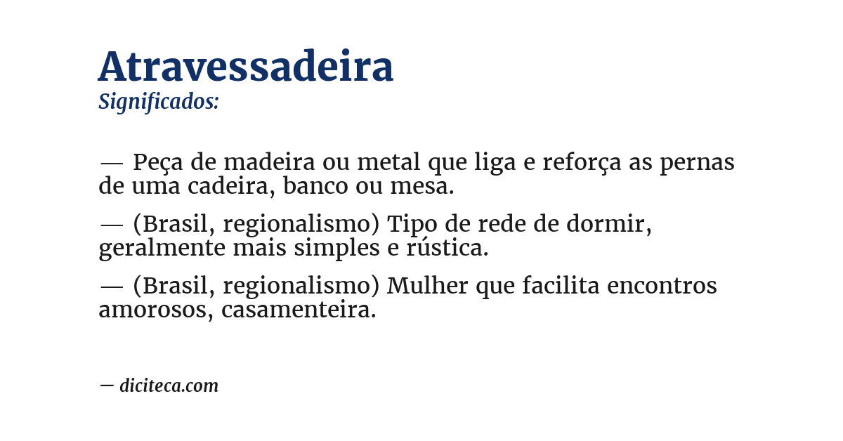 Significado de atravessadeira