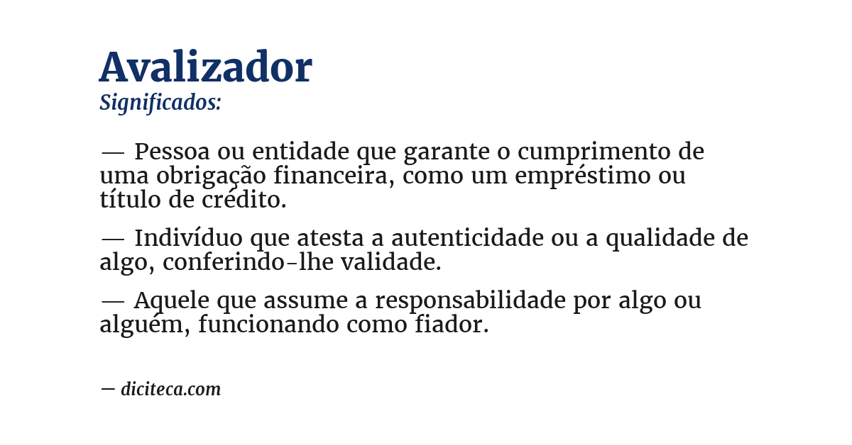 Significado de avalizador