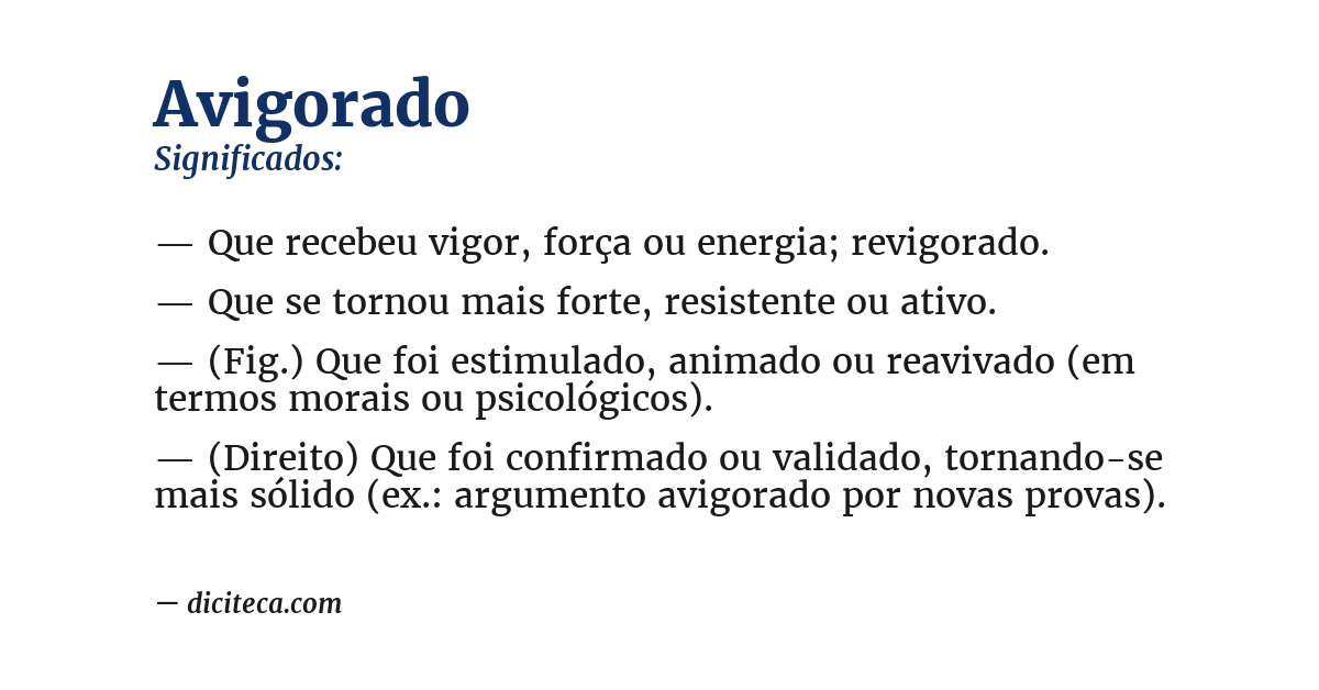Significado de avigorado