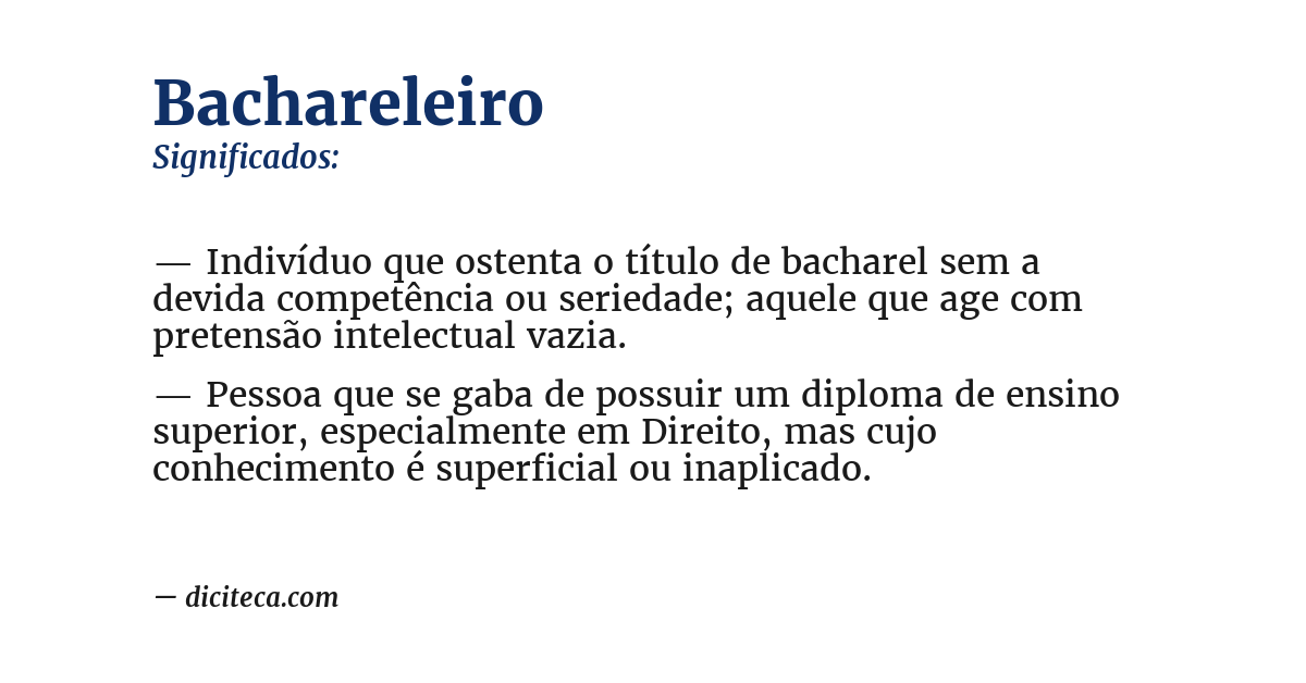 Significado de bachareleiro
