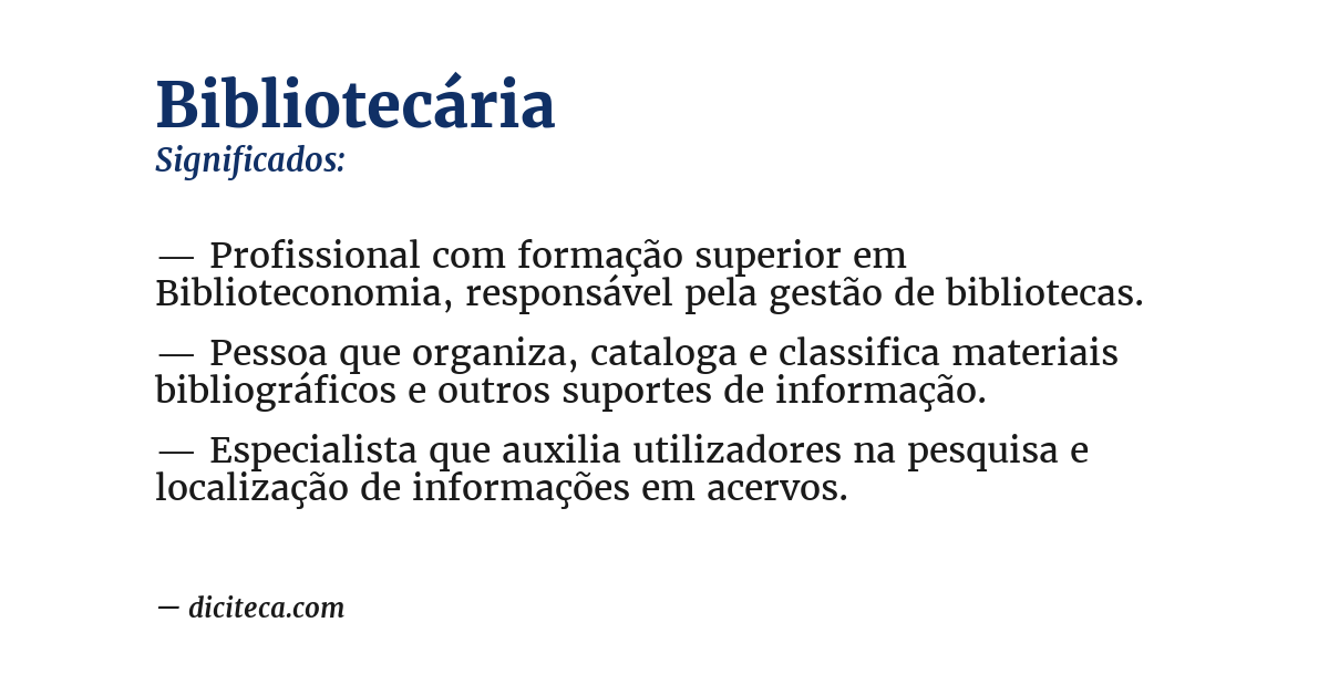 Significado de bibliotecária