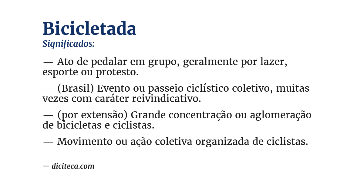 Significado de bicicletada