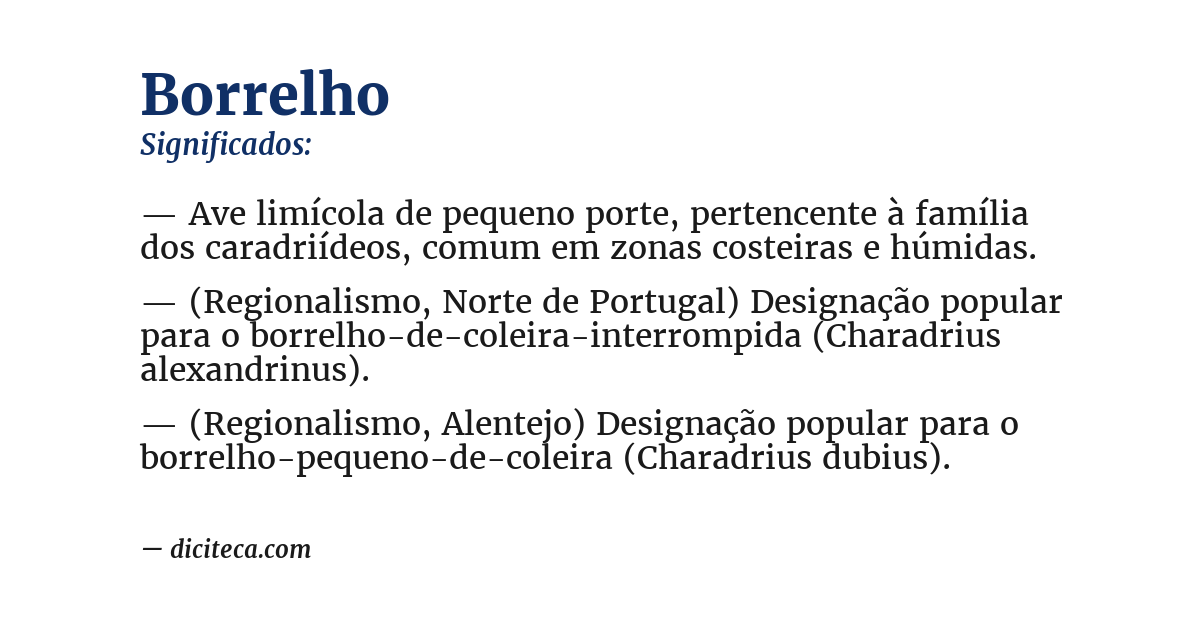 Significado de borrelho