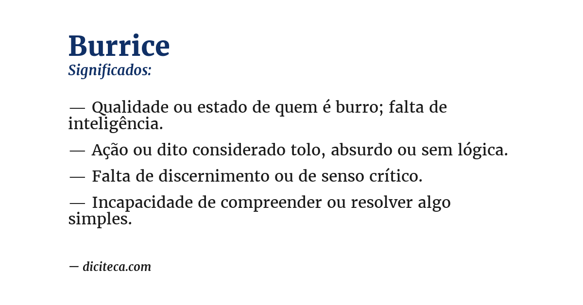 Significado de burrice