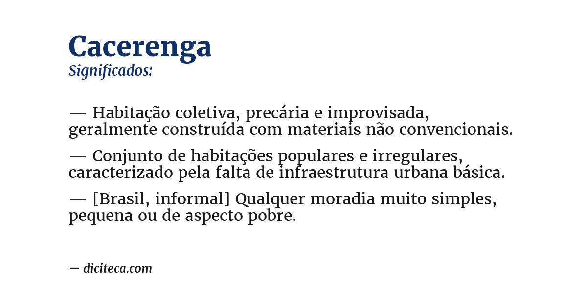 Significado de cacerenga
