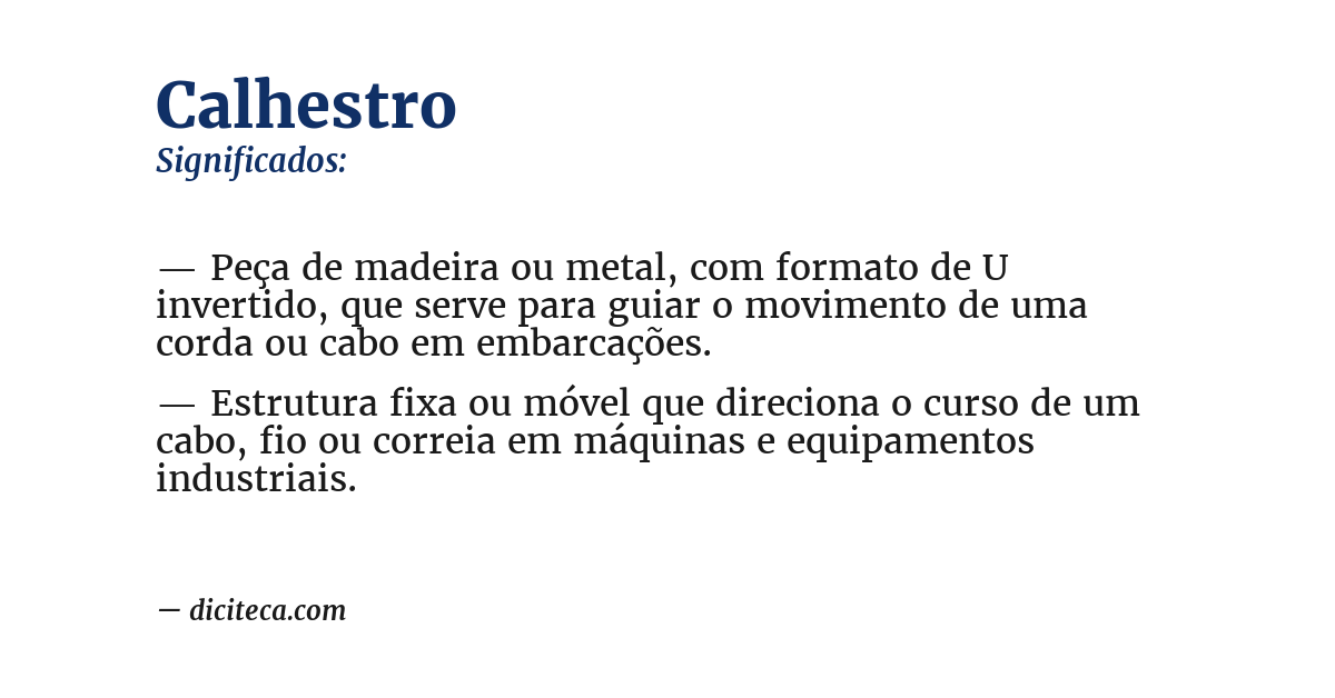 Significado de calhestro