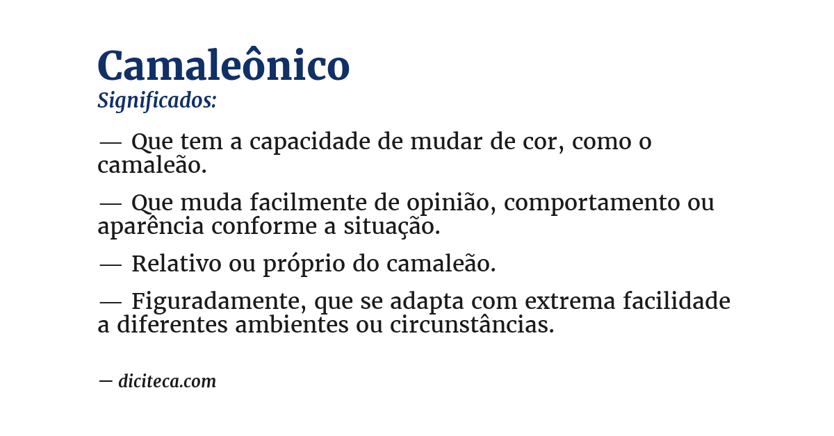 Significado de camaleônico