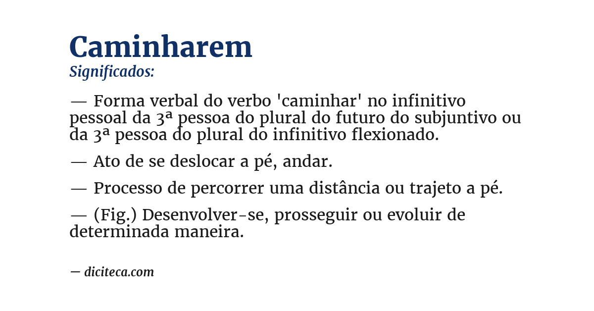 Significado de caminharem