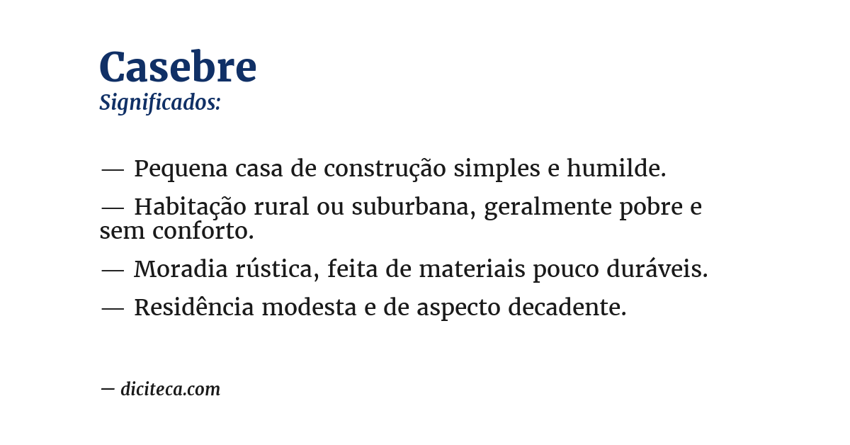 Significado de casebre