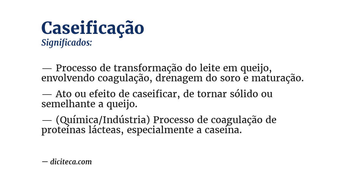 Significado de caseificação