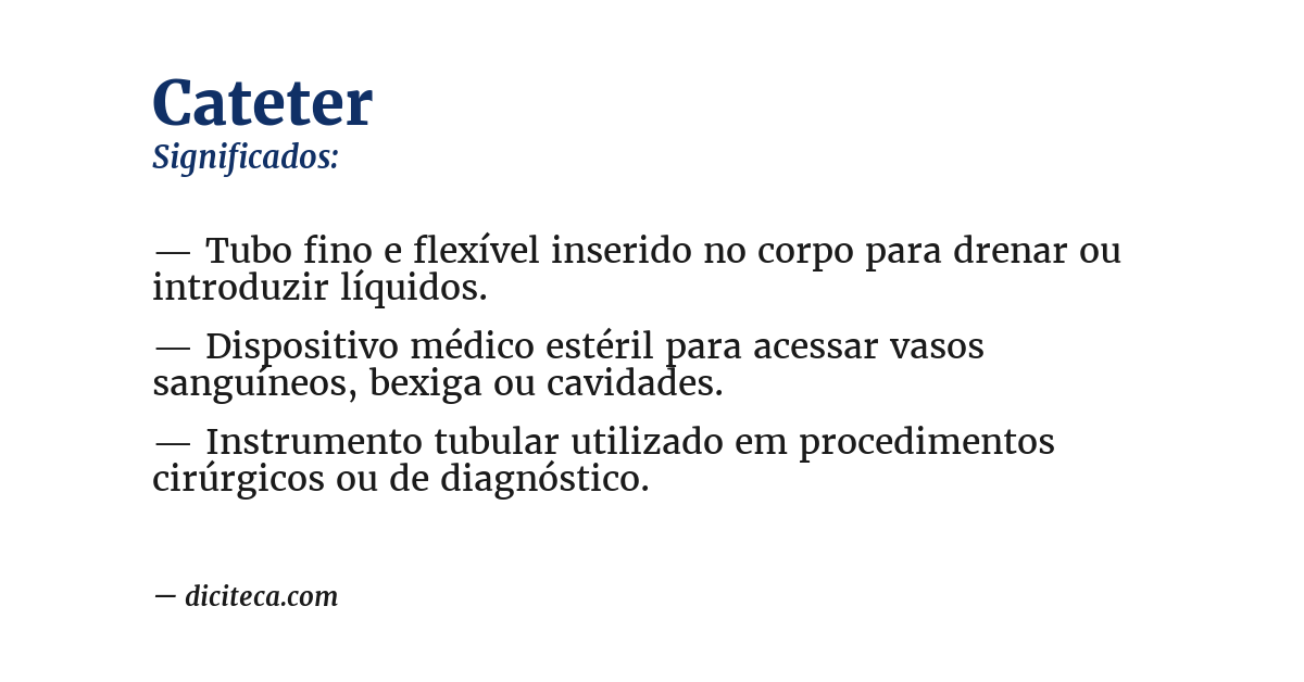Significado de cateter