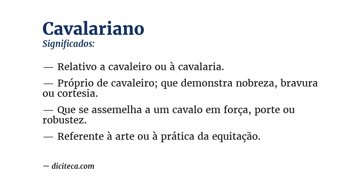 Significado de cavalariano