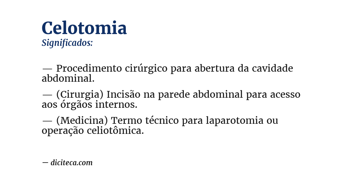 Significado de celotomia