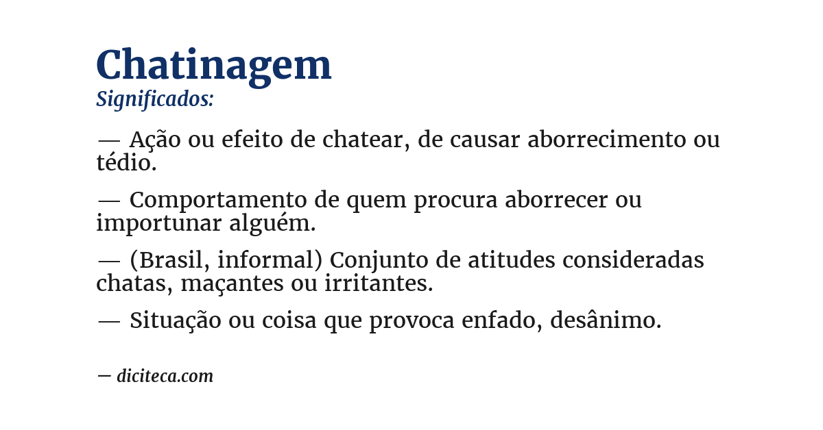 Significado de chatinagem