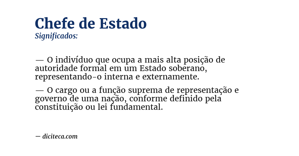 Significado de chefe de estado