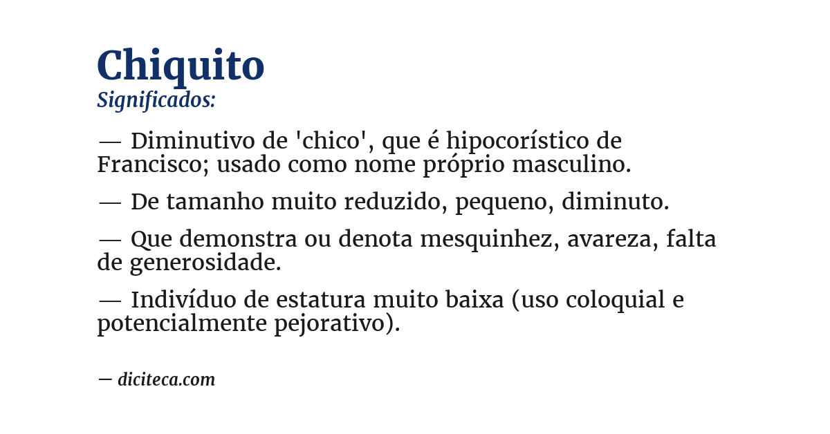 Significado de chiquito