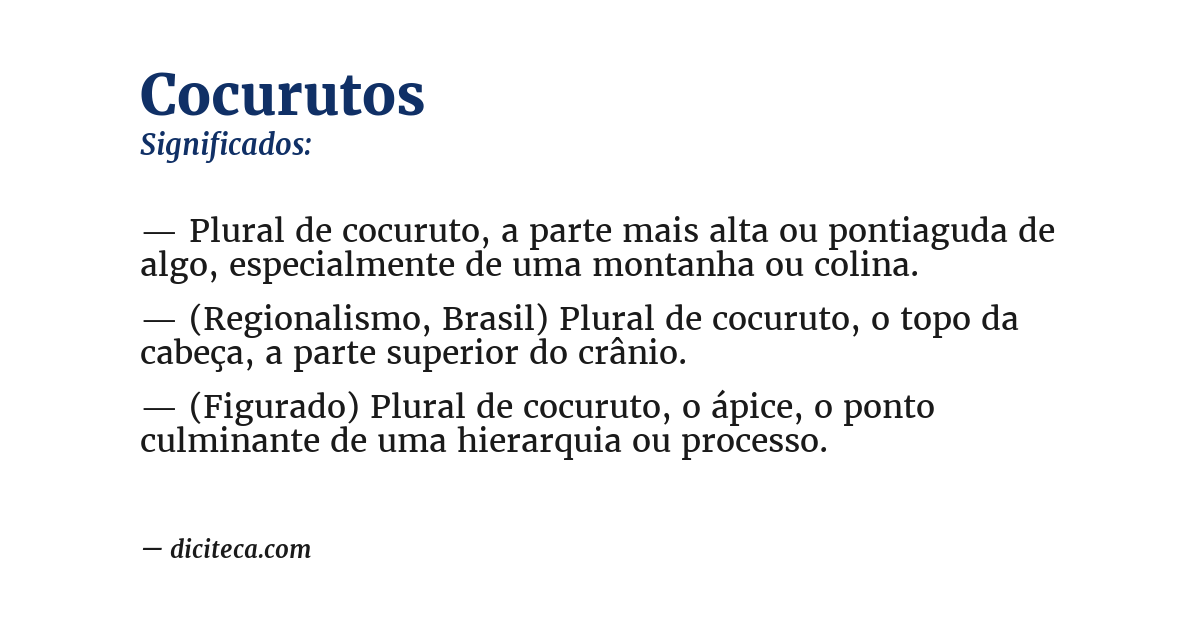 Significado de cocurutos