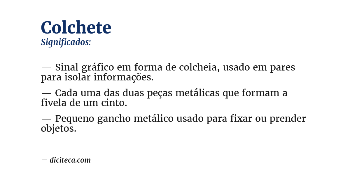 Significado de colchete
