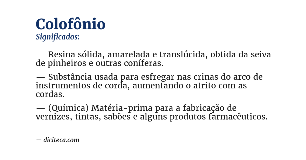 Significado de colofônio