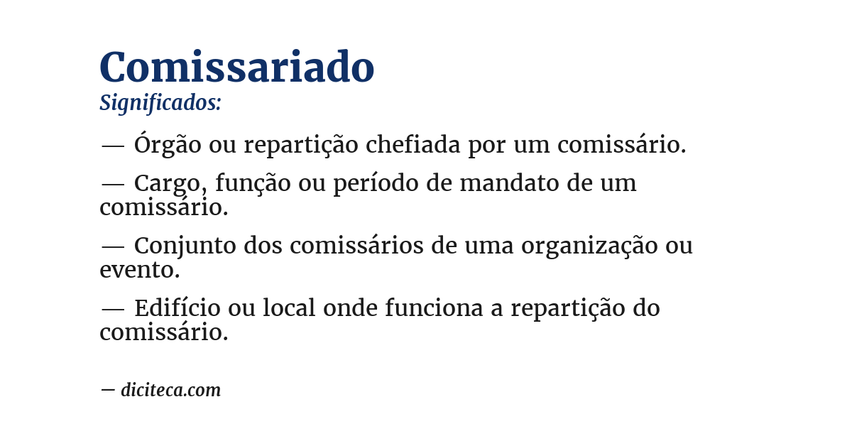 Significado de comissariado
