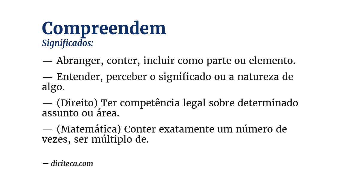 Significado de compreendem