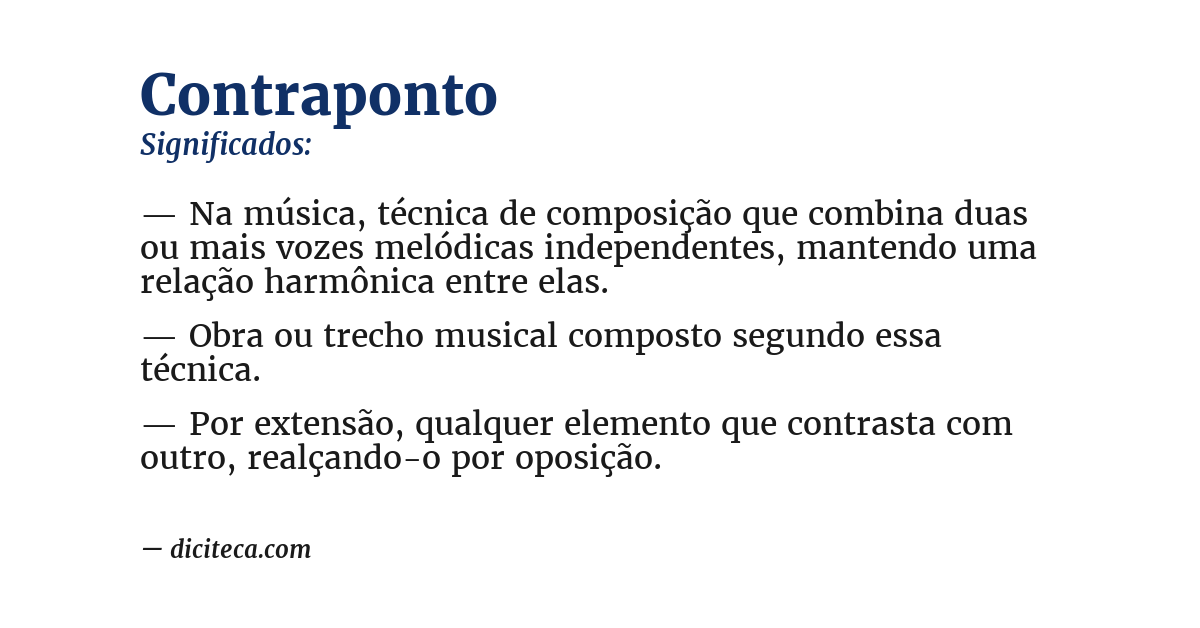 Significado de contraponto