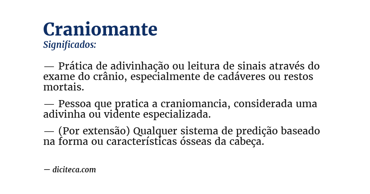 Significado de craniomante