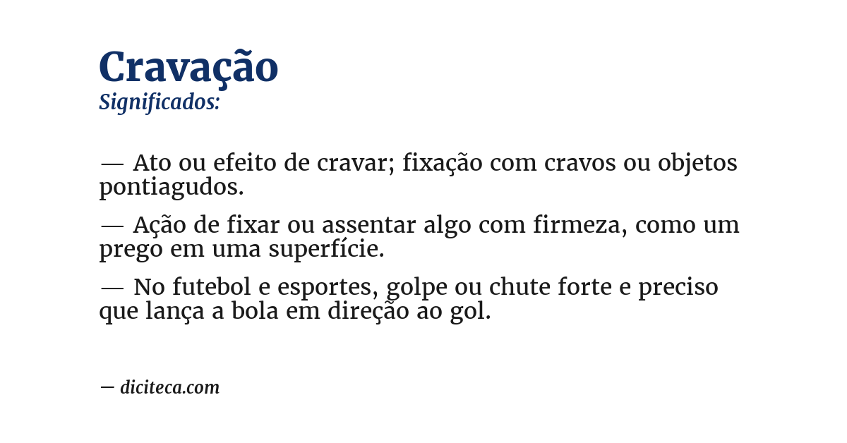 Significado de cravação