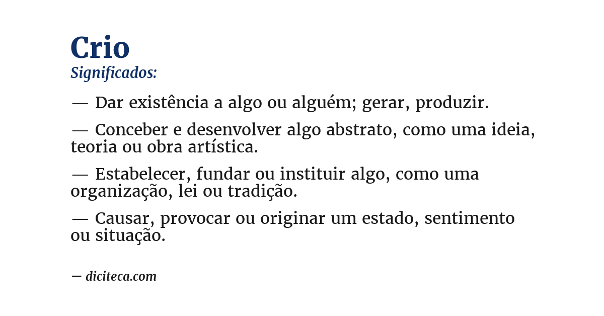 Significado de crio