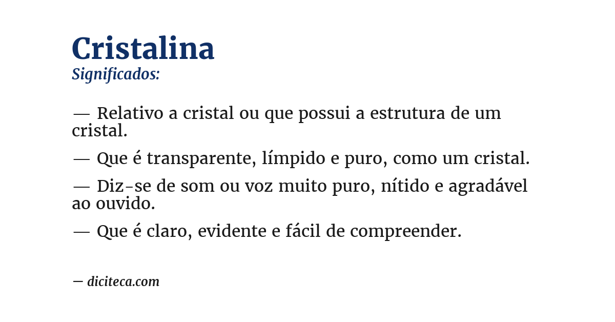 Significado de cristalina