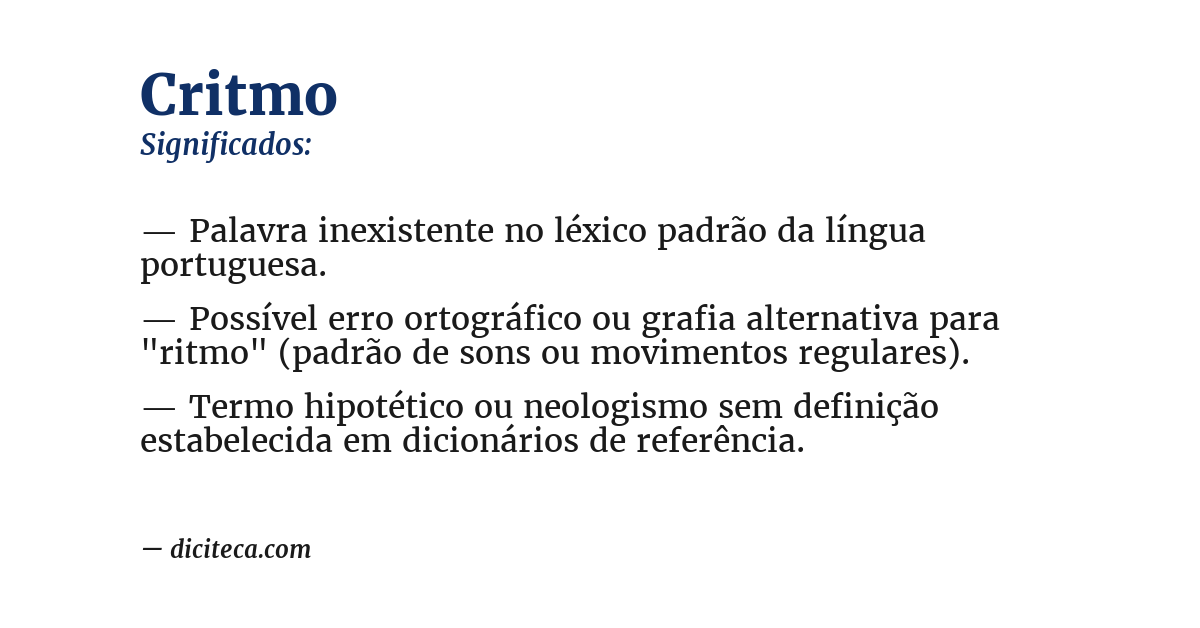 Significado de critmo
