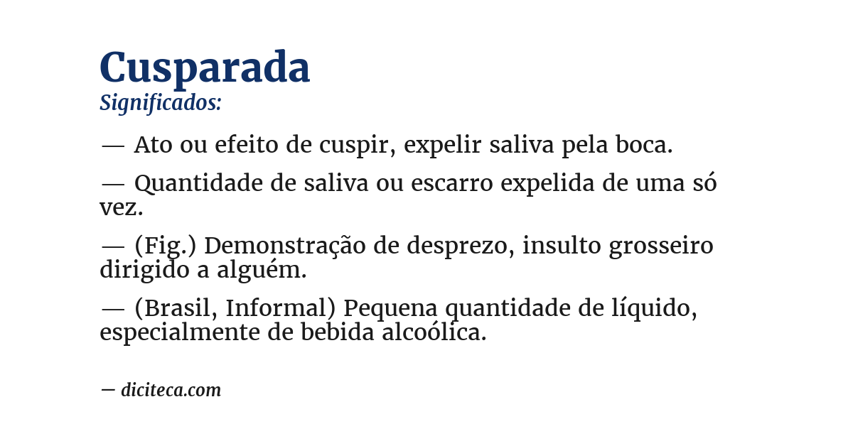 Significado de cusparada