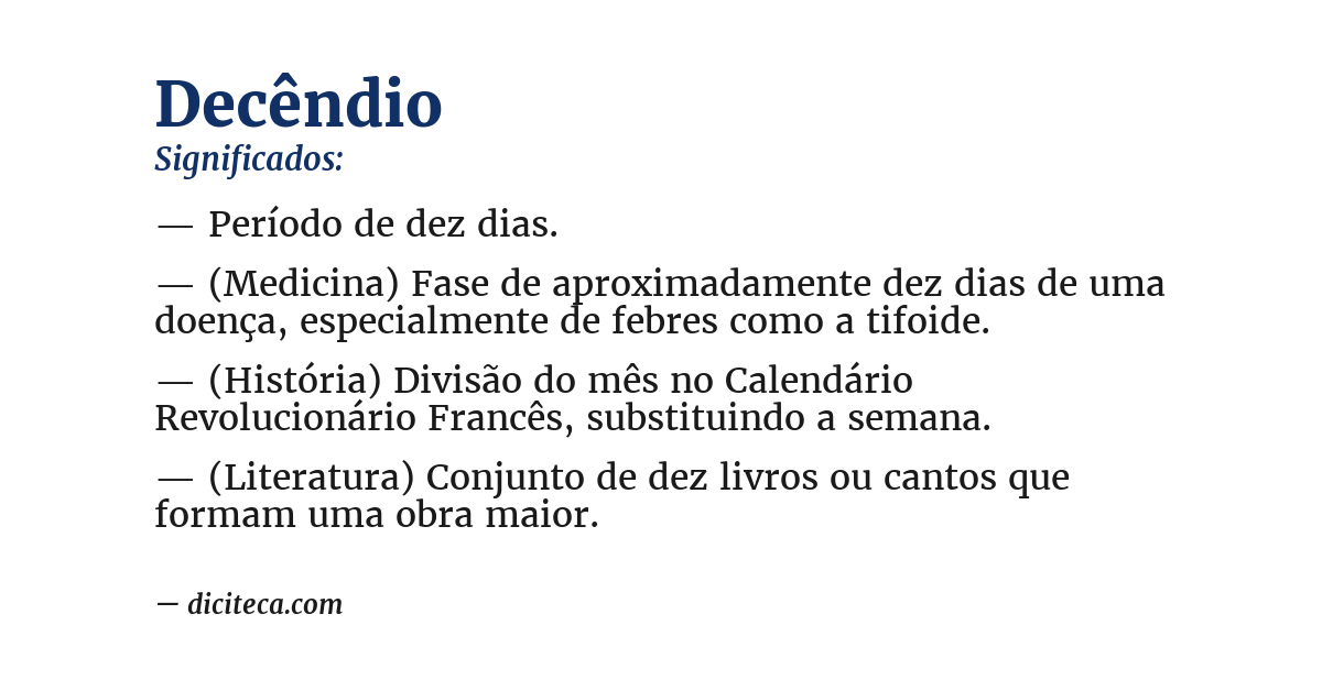 Significado de decêndio