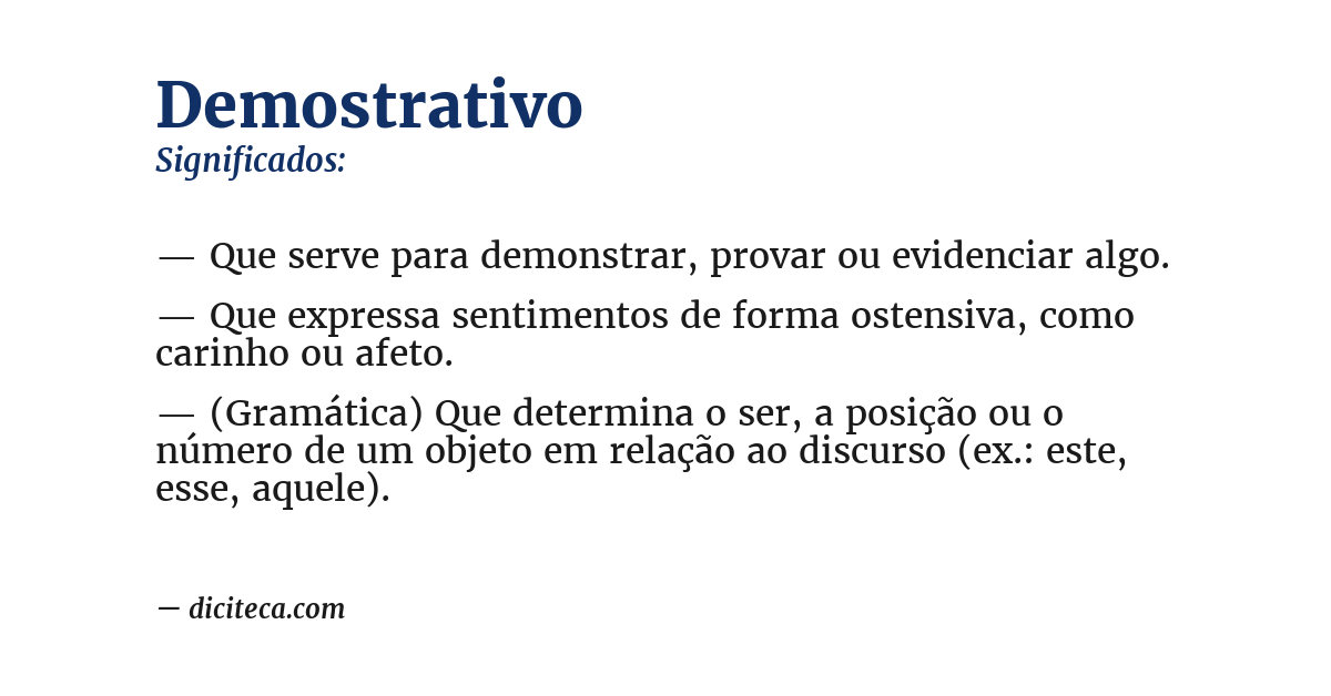 Significado de demostrativo