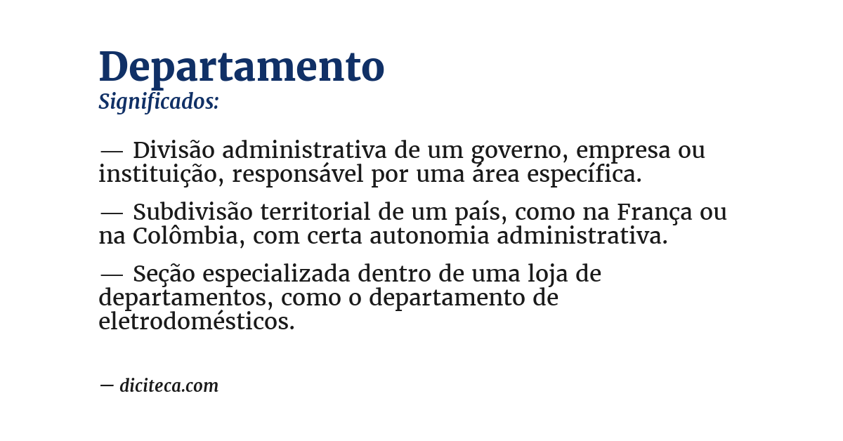 Significado de departamento