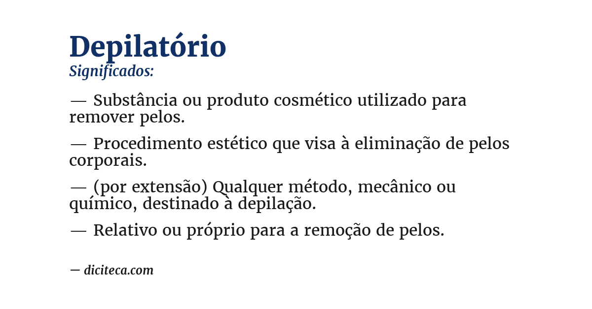 Significado de depilatório