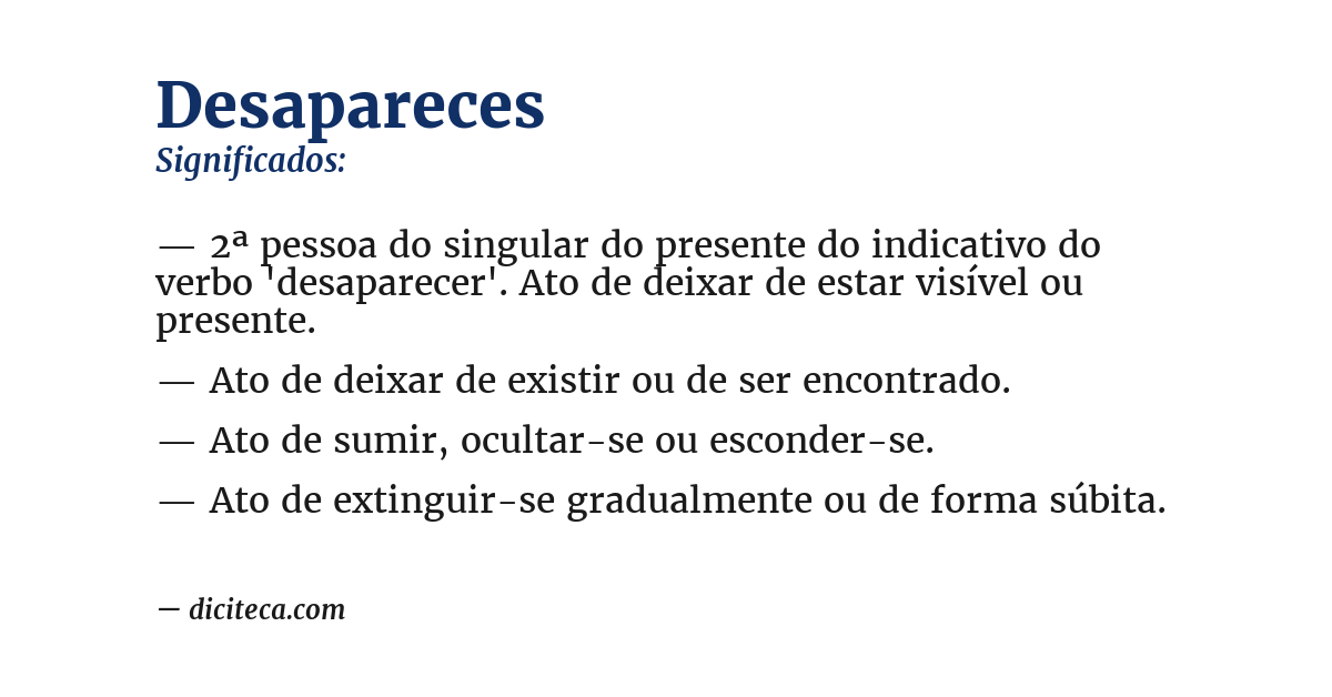 Significado de desapareces