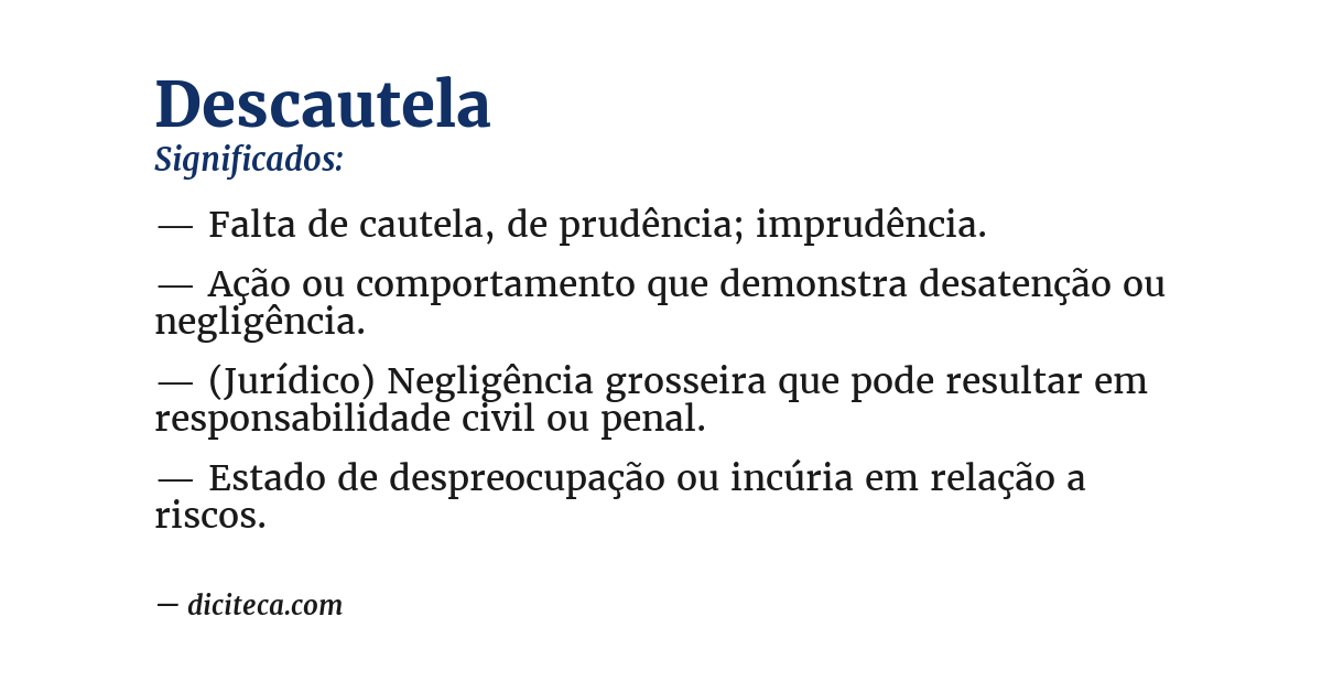 Significado de descautela