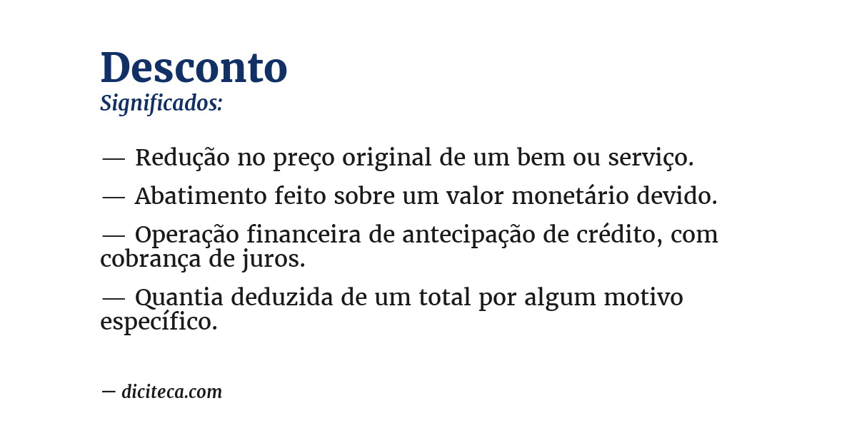 Significado de desconto