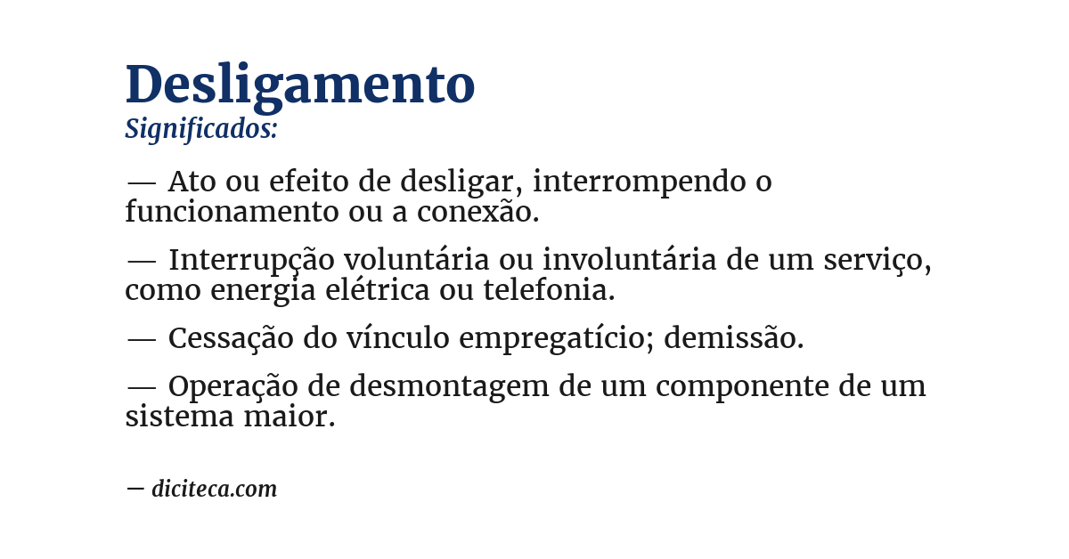 Significado de desligamento