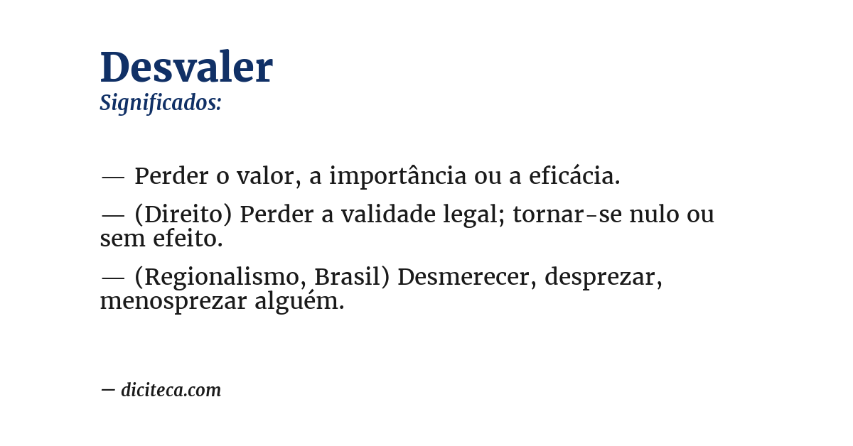 Significado de desvaler