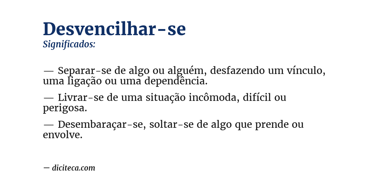 Significado de desvencilhar-se