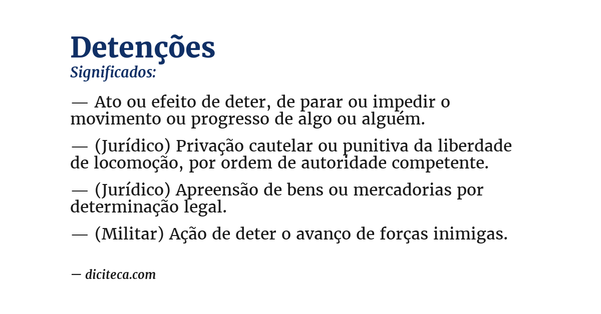 Significado de detenções