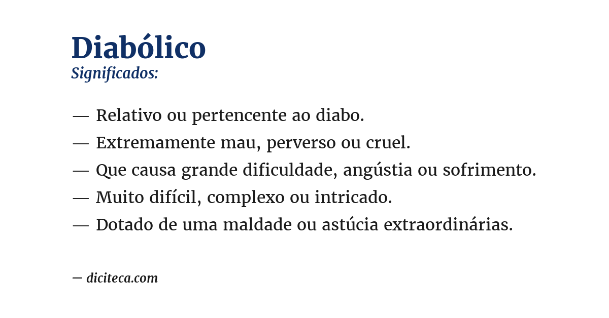 Significado de diabólico