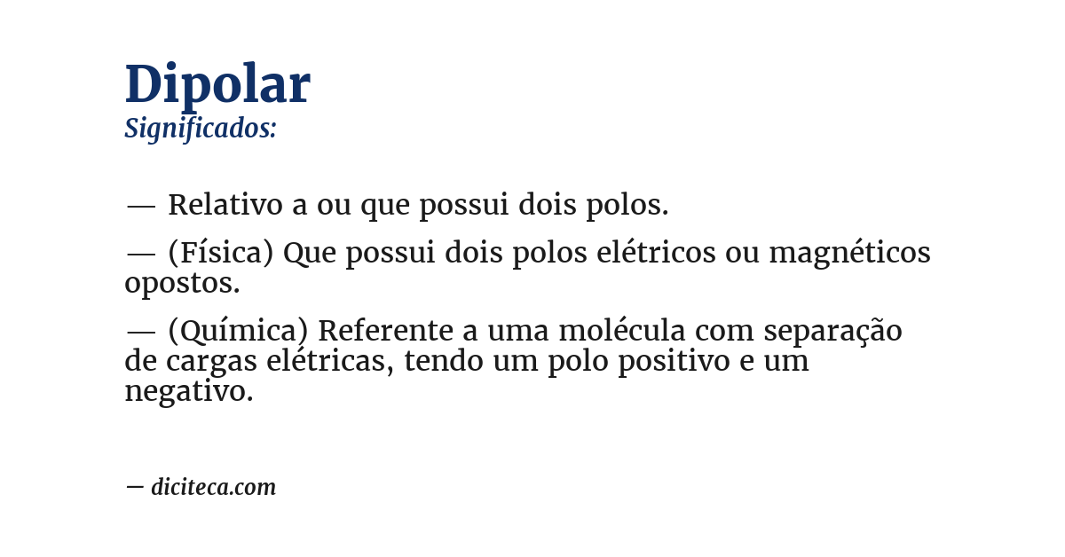 Significado de dipolar