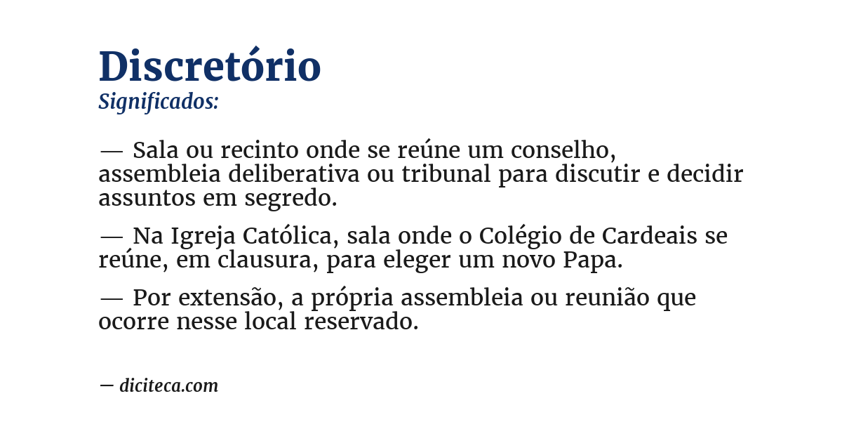 Significado de discretório