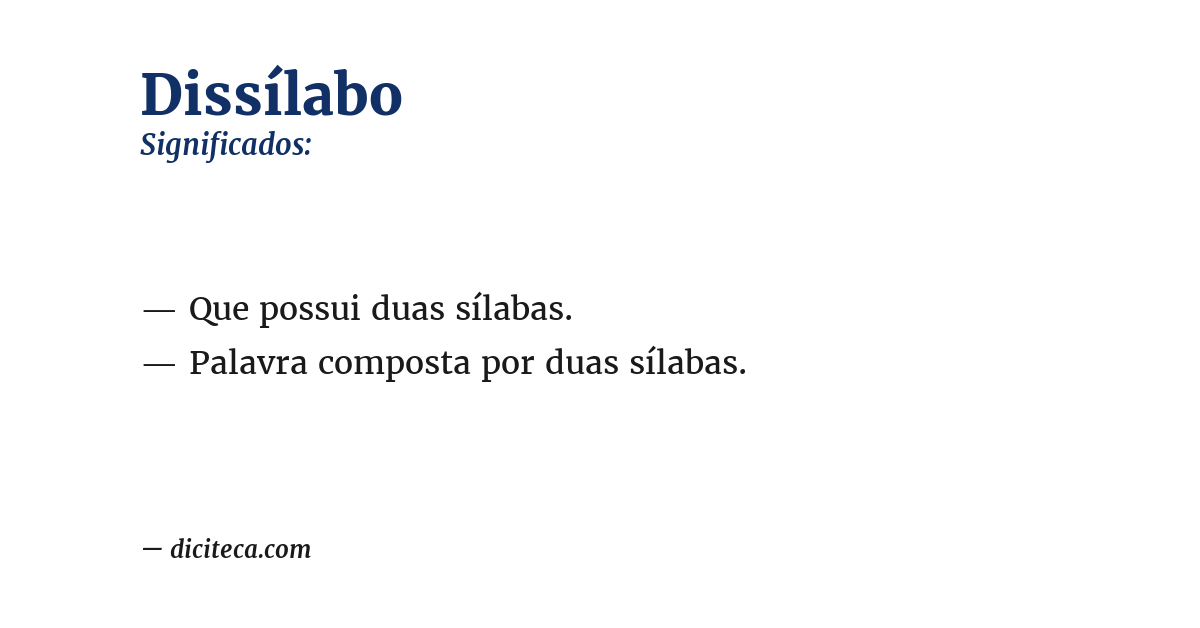 Significado de dissílabo