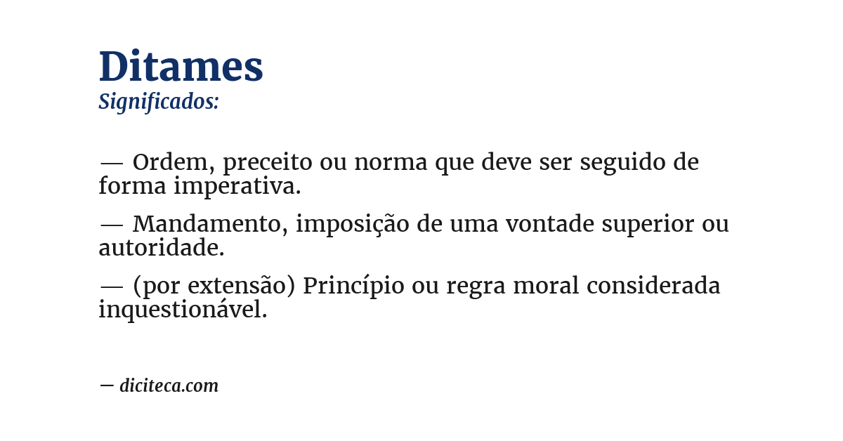 Significado de ditames